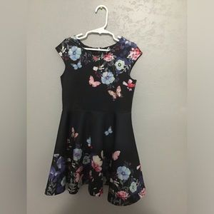 TM. Truly Me Size 8 Black W/ Flowers And Butterflies Sleeveless